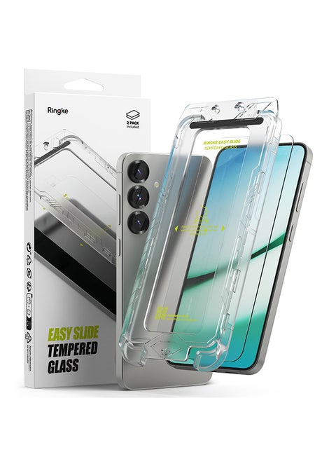 Tempered Glass, Easy Slide For Samsung Galaxy S25 Plus Screen Protector (2025), Case Friendly Shatterproof Premium 9H Hardness, Anti-Scratch, Easy to Install - Pack of 2 - Clear