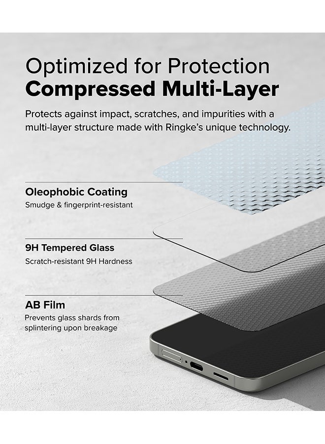 Tempered Glass, Easy Slide For Samsung Galaxy S25 Plus Screen Protector (2025), Case Friendly Shatterproof Premium 9H Hardness, Anti-Scratch, Easy to Install - Pack of 2 - Clear