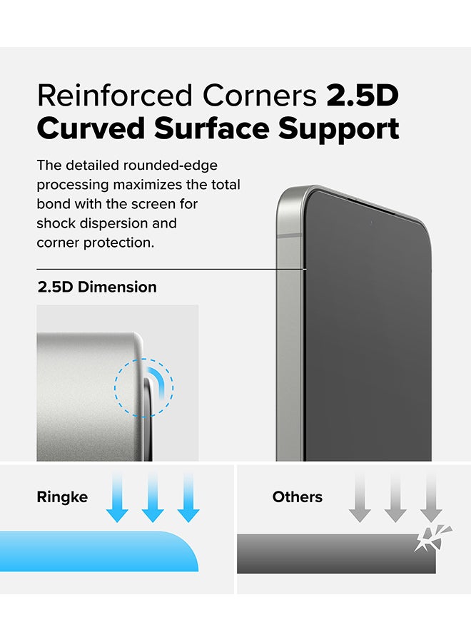 Tempered Glass, Easy Slide For Samsung Galaxy S25 Plus Screen Protector (2025), Case Friendly Shatterproof Premium 9H Hardness, Anti-Scratch, Easy to Install - Pack of 2 - Clear