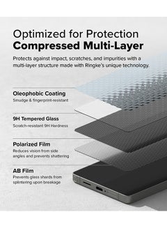 Ringke Privacy Tempered Glass, Easy Slide, Anti Spy For Samsung Galaxy S25 Ultra Screen Protector (2025), Easy to Install Case Friendly Privacy Screen Protector - Pack of 2 - Clear  - Image 4