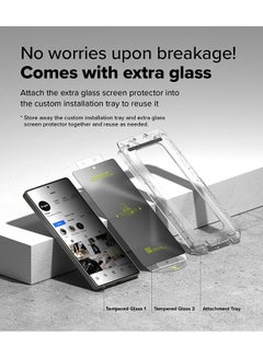 Ringke Privacy Tempered Glass, Easy Slide, Anti Spy For Samsung Galaxy S25 Ultra Screen Protector (2025), Easy to Install Case Friendly Privacy Screen Protector - Pack of 2 - Clear  - Image 5
