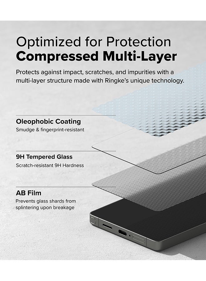 Ringke Tempered Glass Easy Slide For Samsung Galaxy S25 Ultra Screen Protector (2025), Case Friendly Shatterproof Premium 9H Hardness, Anti-Scratch, Easy to Install - Pack of 2 - Clear  - Image 4
