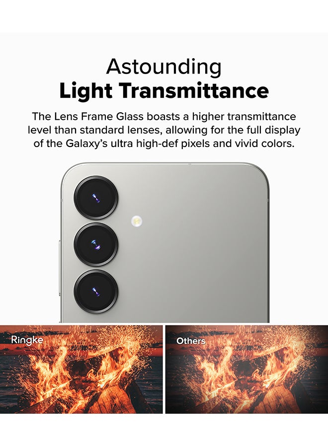 Ringke Camera Lens Frame Glass Protector For Samsung S25 Plus 5G (2025), Anti-Fingerprint Camera Lens Tempered Glass Covers and Aluminum Alloy Frames Adhesive Coating - Black - Image 5