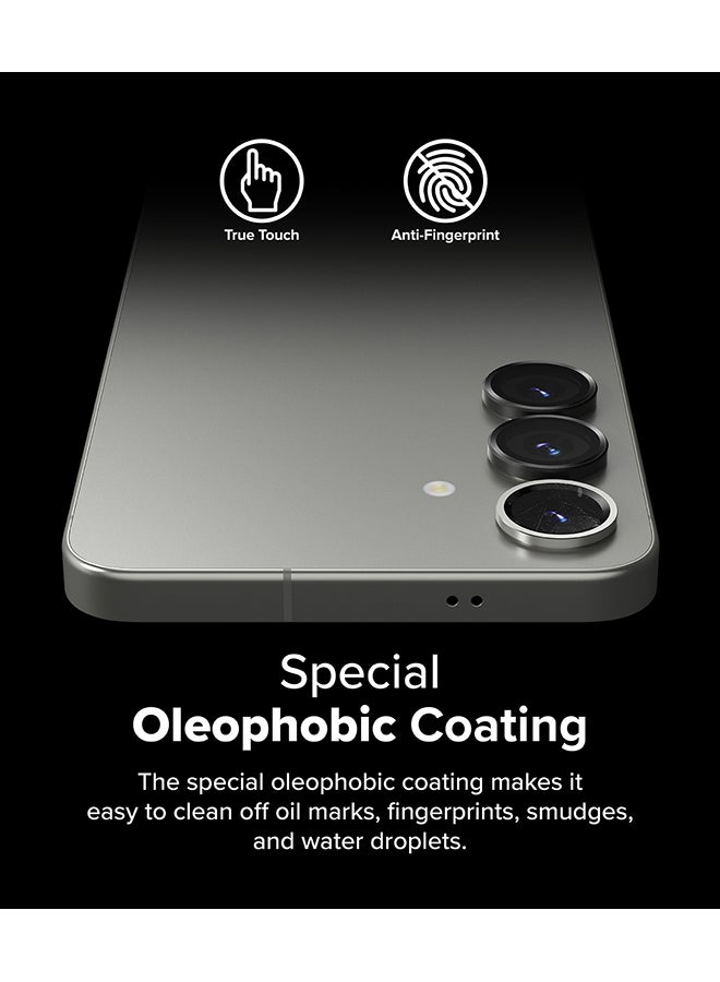 Ringke Camera Lens Frame Glass Protector For Samsung S25 Plus 5G (2025), Anti-Fingerprint Camera Lens Tempered Glass Covers and Aluminum Alloy Frames Adhesive Coating - Black - Image 3