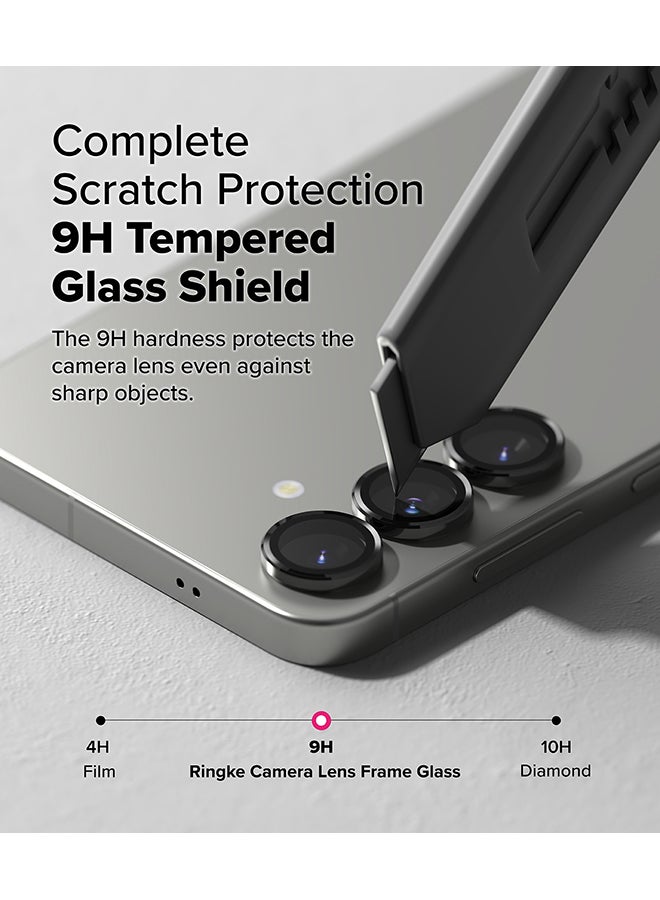 Ringke Camera Lens Frame Glass Protector For Samsung S25 Plus 5G (2025), Anti-Fingerprint Camera Lens Tempered Glass Covers and Aluminum Alloy Frames Adhesive Coating - Black - Image 4