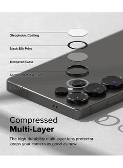 Ringke Camera Lens Frame Glass Protector For Samsung S25 Ultra 5G (2025), Anti-Fingerprint Camera Lens Tempered Glass Covers and Aluminum Alloy Frames Adhesive Coating - Black  - Image 5