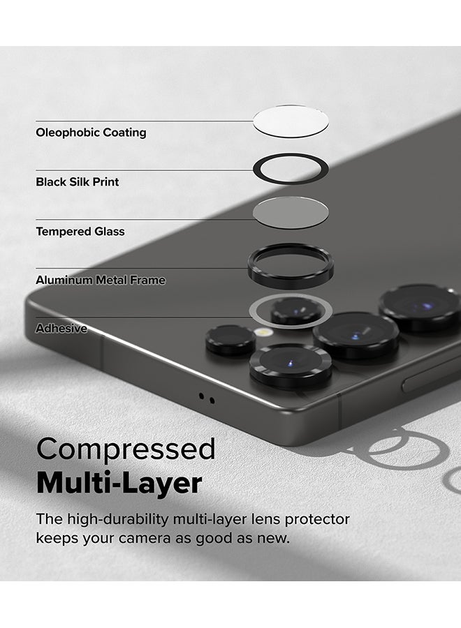Ringke Camera Lens Frame Glass Protector For Samsung S25 Ultra 5G (2025), Anti-Fingerprint Camera Lens Tempered Glass Covers and Aluminum Alloy Frames Adhesive Coating - Black  - Image 5