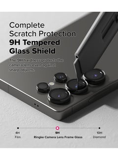 Ringke Camera Lens Frame Glass Protector For Samsung S25 Ultra 5G (2025), Anti-Fingerprint Camera Lens Tempered Glass Covers and Aluminum Alloy Frames Adhesive Coating - Black  - Image 4
