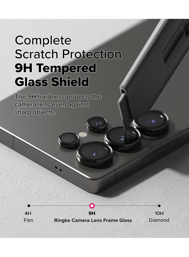 Ringke Camera Lens Frame Glass Protector For Samsung S25 Ultra 5G (2025), Anti-Fingerprint Camera Lens Tempered Glass Covers and Aluminum Alloy Frames Adhesive Coating - Black  - Image 4