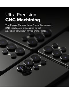 Ringke Camera Lens Frame Glass Protector For Samsung S25 Ultra 5G (2025), Anti-Fingerprint Camera Lens Tempered Glass Covers and Aluminum Alloy Frames Adhesive Coating - Black  - Image 3
