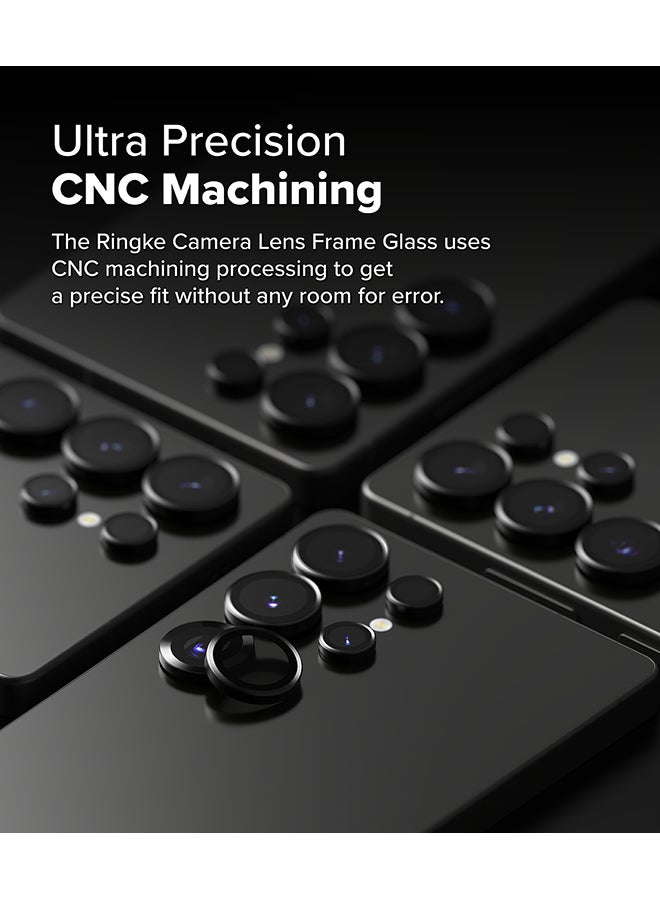 Ringke Camera Lens Frame Glass Protector For Samsung S25 Ultra 5G (2025), Anti-Fingerprint Camera Lens Tempered Glass Covers and Aluminum Alloy Frames Adhesive Coating - Black  - Image 3