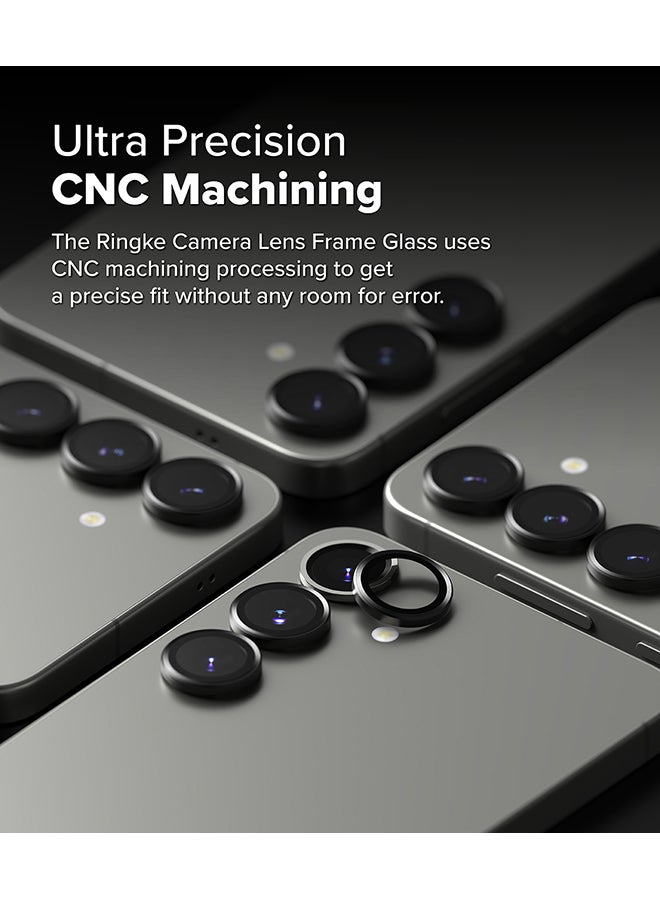Ringke Camera Lens Frame Glass Protector For Samsung S25 5G (2025), Anti-Fingerprint Camera Lens Tempered Glass Covers and Aluminum Alloy Frames Adhesive Coating - Black - Image 3