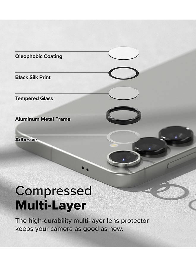 Ringke Camera Lens Frame Glass Protector For Samsung S25 5G (2025), Anti-Fingerprint Camera Lens Tempered Glass Covers and Aluminum Alloy Frames Adhesive Coating - Black - Image 5