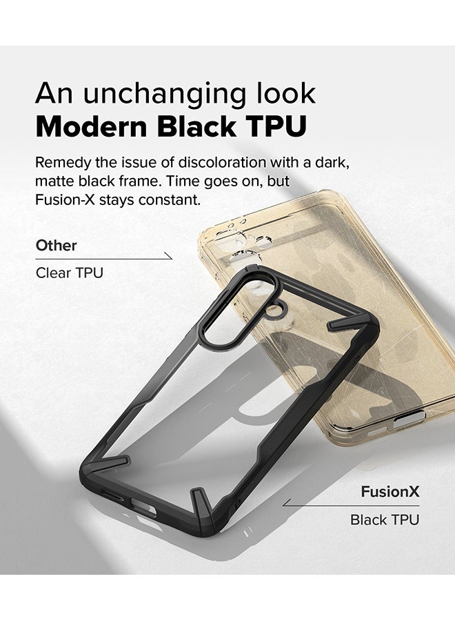 Ringke Fusion-X For Samsung Galaxy S25 5G Case (2025), Clear Hard Back With Shockproof Protective Bumper Phone Cover for Galaxy S25 - Black - Image 4