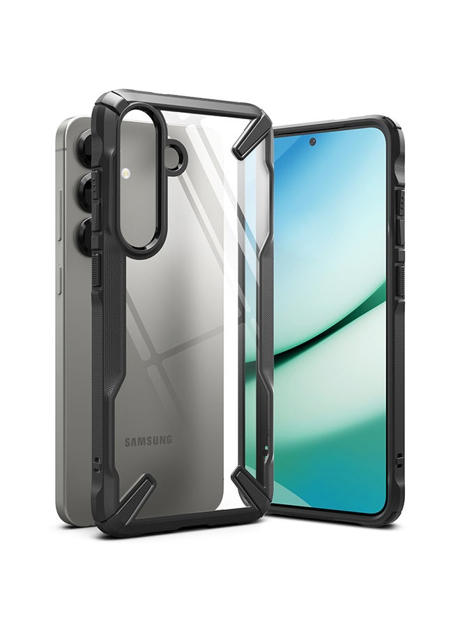 Ringke Fusion-X For Samsung Galaxy S25 5G Case (2025), Clear Hard Back With Shockproof Protective Bumper Phone Cover for Galaxy S25 - Black - Image 1