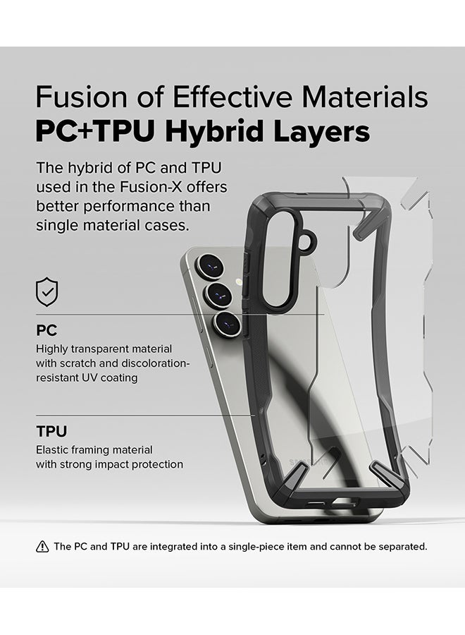 Ringke Fusion-X For Samsung Galaxy S25 5G Case (2025), Clear Hard Back With Shockproof Protective Bumper Phone Cover for Galaxy S25 - Black - Image 3