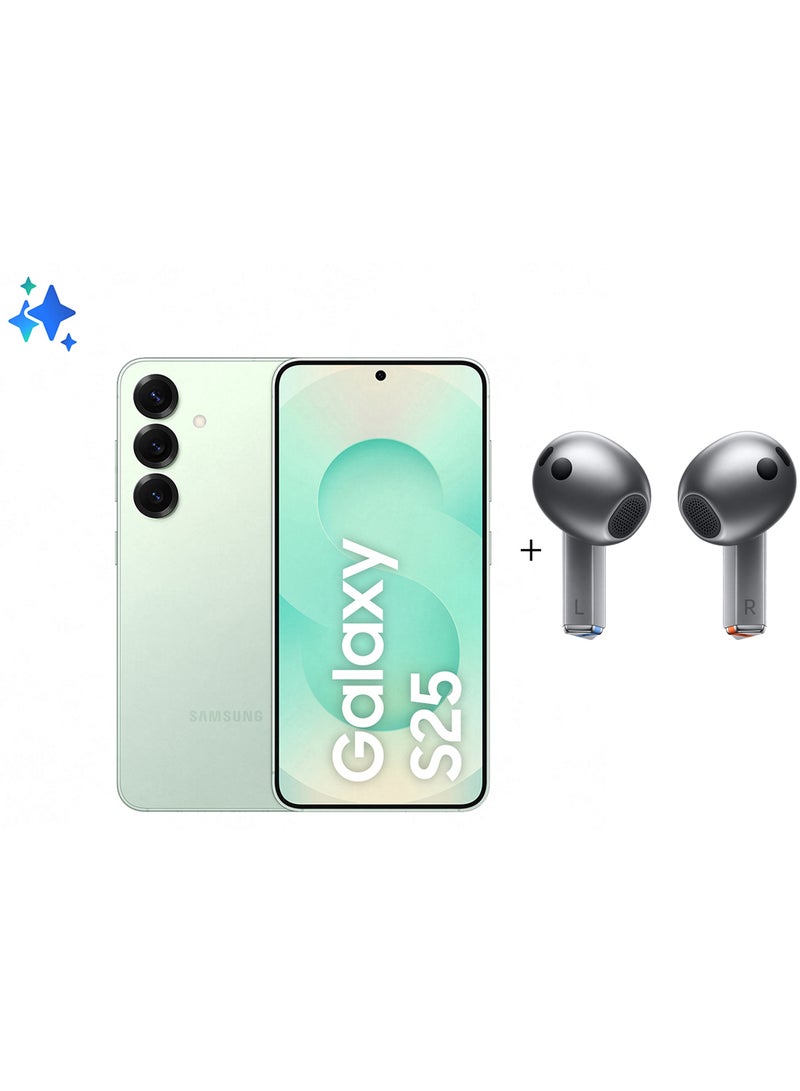سامسونج Galaxy S25 AI Dual SIM Mint 12GB RAM 128GB 5G with Buds 3 - Middle East Version - Image 1