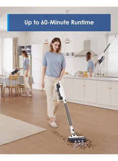Tineco Tineco A30S Cordless Stick Vacuum Cleaner, 160W Suction, 60Min Runtime, 1L Larger Dustbin, ZeroTangle Brush,Tineco PureCyclone Tech, LED Headlight 500 W A30S White  - Image 3