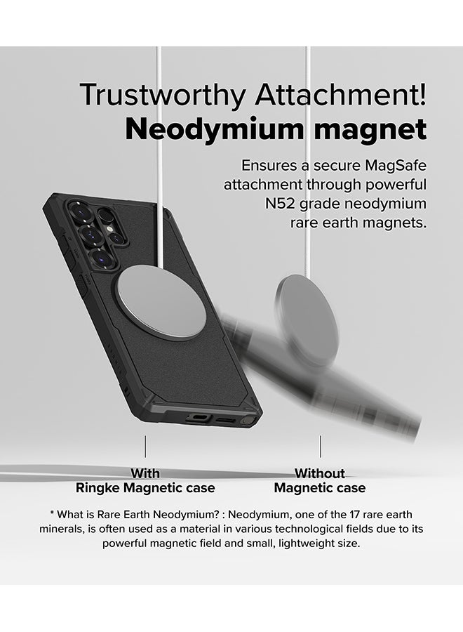 Ringke Rugged Magnetic Gear For Samsung S25 Ultra Case Cover (2025), For MagSafe, Shockproof Phone Bumper Cover for Galaxy S25 Ultra - Black - Image 5