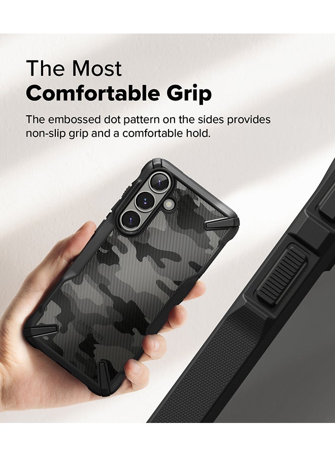 Ringke Fusion-X For Samsung Galaxy S25 5G Case (2025), Clear Hard Back with Shockproof Protective Bumper Phone Cover for Galaxy S25 - Camo Black - Image 5