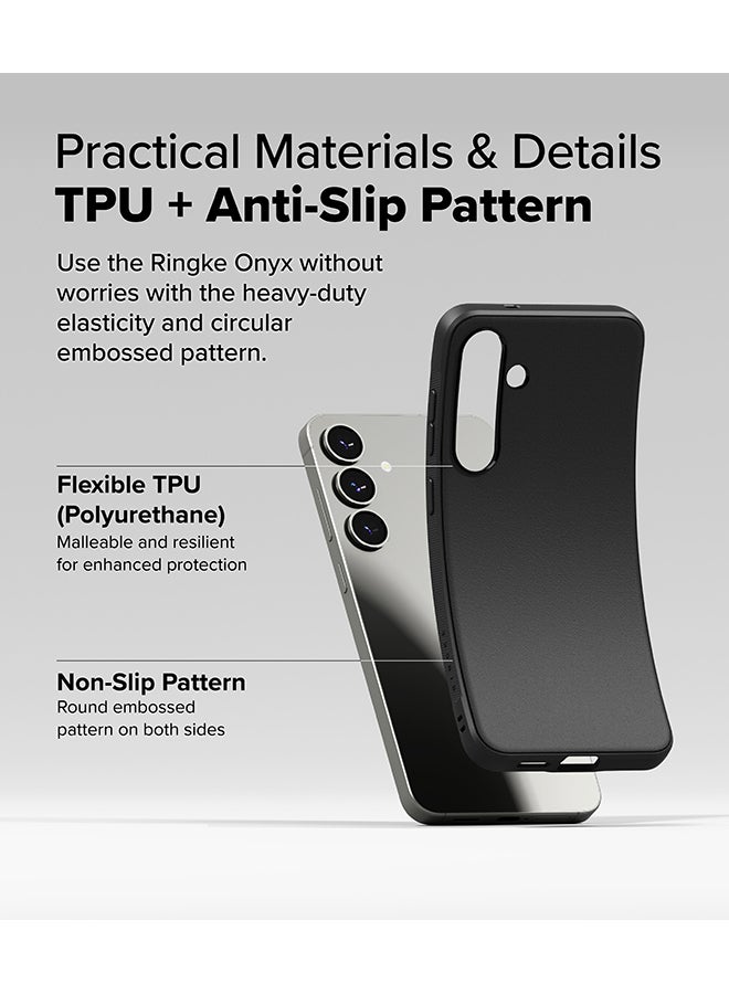 Onyx For Samsung Galaxy S25 5G Case (2025), Rugged Shockproof Non-Slip TPU Slim Thin Phone Cover for Galaxy S25 - Black