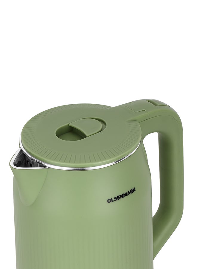 أولسنمارك 3.0L Double Layer Electric Kettle-OMK7042, with Auto Shut Off, 360 Rotation Base,1500W Power, Concealed Heating Element, Overheat and Boil Dry Safety Cut-Out, Boil Water 3 L 1500 W OMK7042 Green  - Image 2