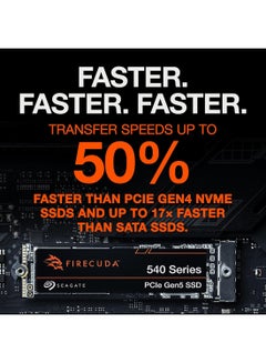Seagate FireCuda 540 SSD 1TB Internal Solid State Drive - M.2 2280 PCIe Gen5, speeds up to 10,000MB/s and 2000TB TBW, with Rescue Services (ZP1000GM3A004) 1 TB  - Image 3