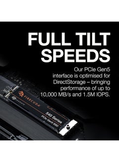 Seagate FireCuda 540 SSD 1TB Internal Solid State Drive - M.2 2280 PCIe Gen5, speeds up to 10,000MB/s and 2000TB TBW, with Rescue Services (ZP1000GM3A004) 1 TB  - Image 2