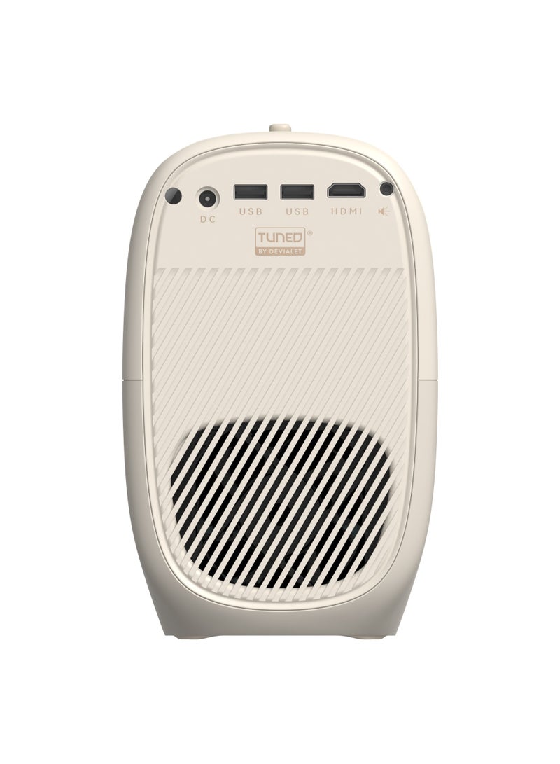 AOC CozyCast Full HD Projector - Android 9, 1920x1080 Resolution, 720 Lumens, 40"-100" Display, Dual-Band Wi-Fi 6, Bluetooth 4.2, 8GB Storage, Auto Focus & Keystone, Digital Zoom, DEVIALET Audio, >30,000h LED Life Cozy Cast - A1 plus Cream White  - Image 4