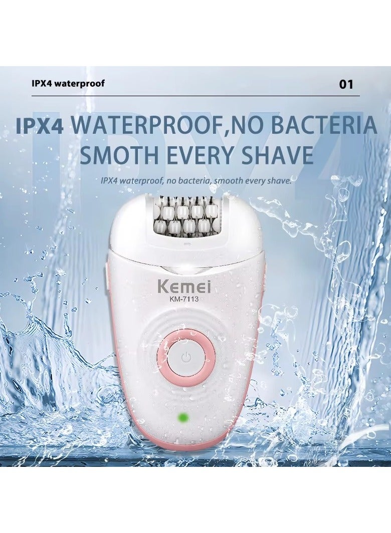 Kemei KM-7113 3 In 1 Rechargeable Hair Removal Machine Electric Hair Epilator Professional Lady Shaver Epilator - Image 4