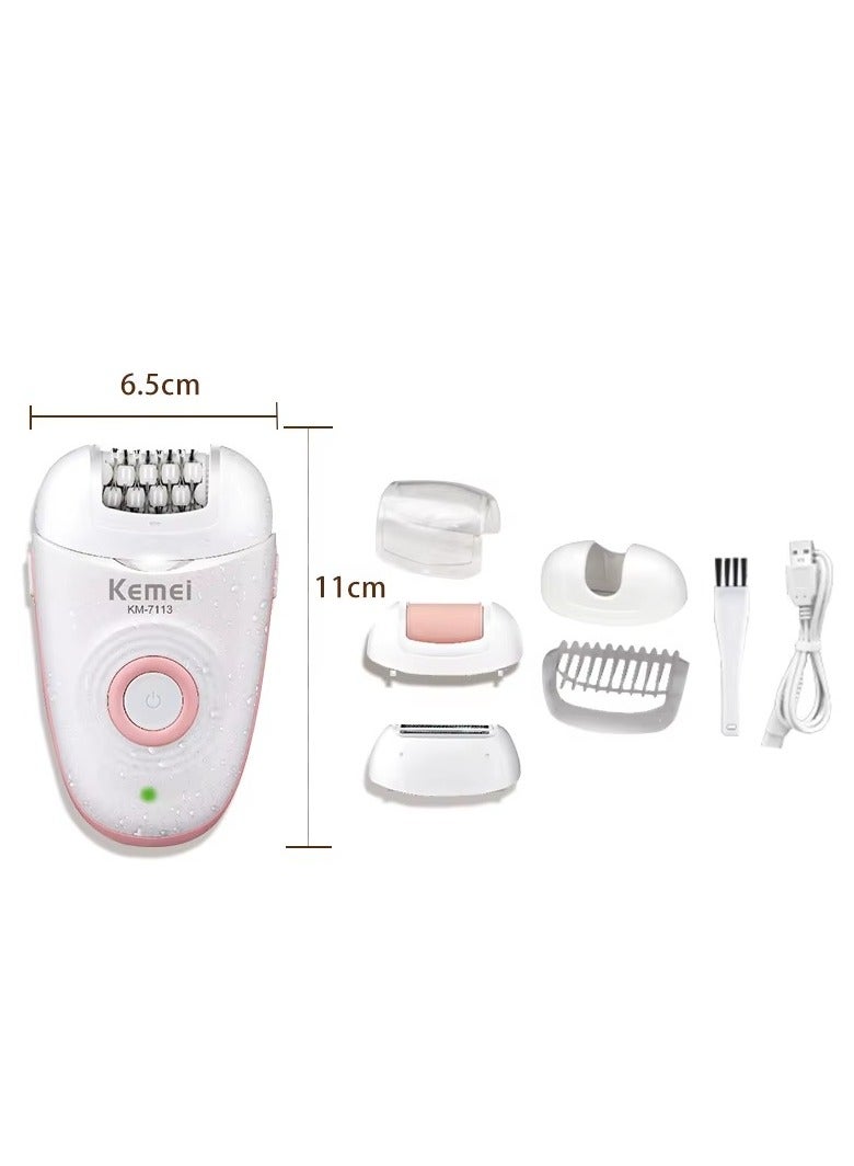Kemei KM-7113 3 In 1 Rechargeable Hair Removal Machine Electric Hair Epilator Professional Lady Shaver Epilator - Image 3