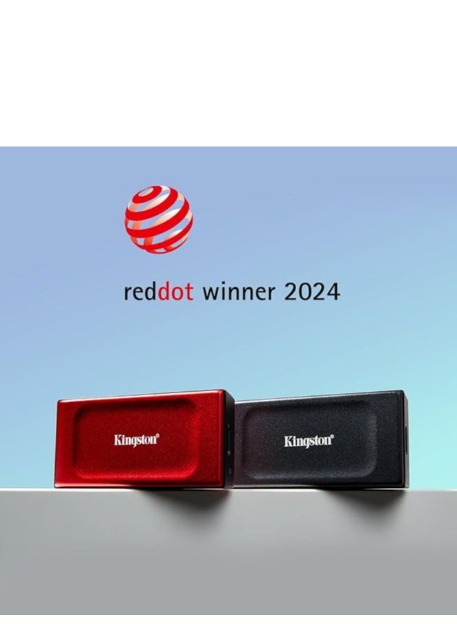 Kingston - XS1000 External SSD USB 3.2 Gen 2 Portable Solid State Drive Red -SXS1000R/2000G 2 TB - Image 1