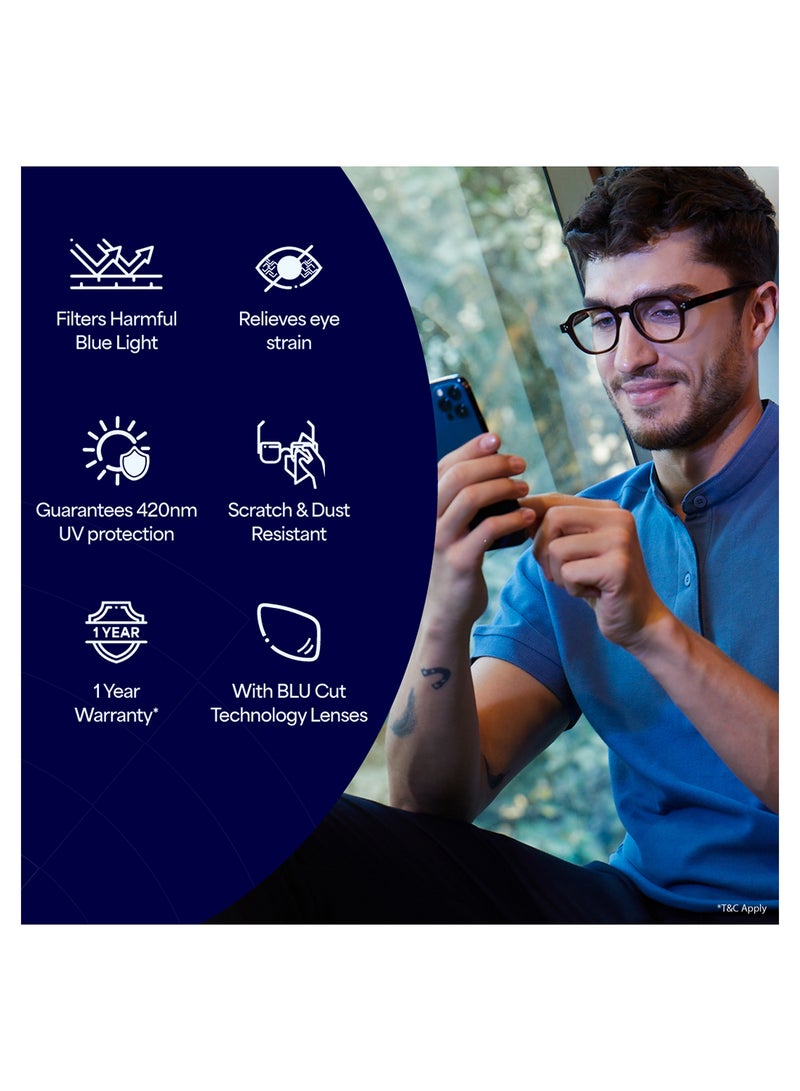 Lenskart Blu Unisex Rectangular Eyeglasses - LB E14270 - Lens Size: 52 Mm  - Image 5