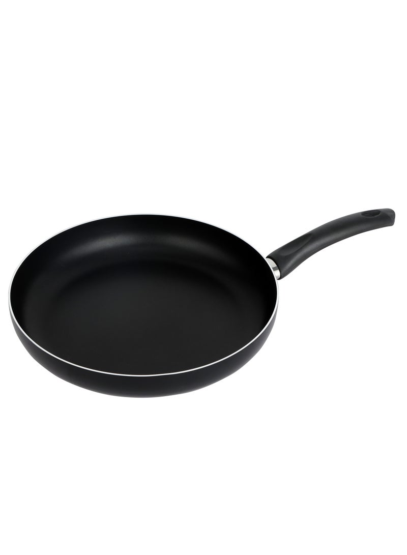 رويال فورد 28 CM Aluminum Fry Pan- RF11668| Strong Aluminum Body With Non-Stick Coating And Bakelite Handle| Heat Resistant Exterior, Compatible With Hot Plate, Halogen, Ceramic And Gas Stovetops Black 28 CM  - Image 1