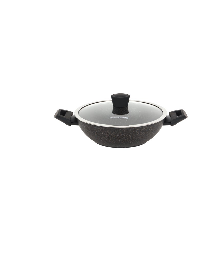 Royalford Royalford Royalford Authentic 12-piece Forged Aluminum Cookware Set- RF12677/ Durable Nonstick Granite Coating with 5-Layer Construction Black  - Image 3