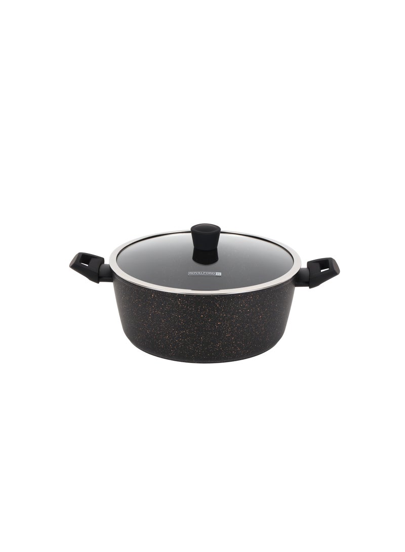 Royalford Royalford Royalford Authentic 12-piece Forged Aluminum Cookware Set- RF12677/ Durable Nonstick Granite Coating with 5-Layer Construction Black  - Image 4