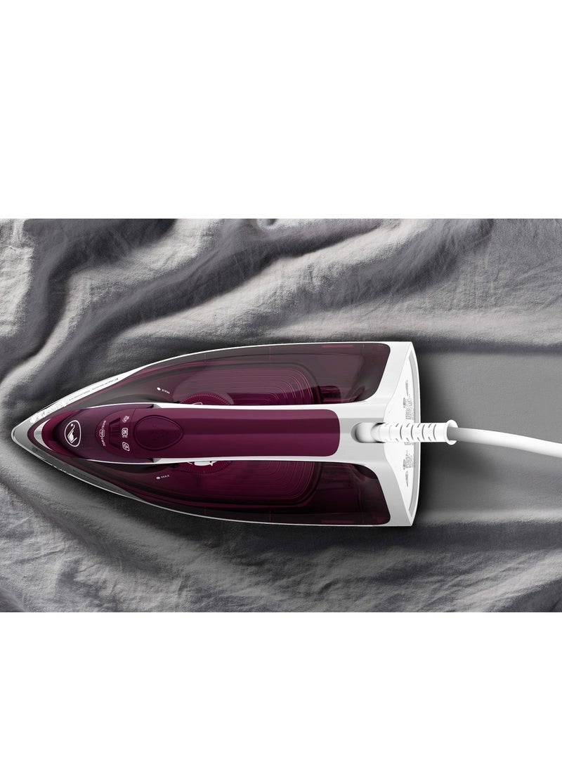 تيفال Steam Iron Express Steam Plus 2400 Watts 40g/min 270 ml 2400 W FV2844E2 Burgundy  - Image 2