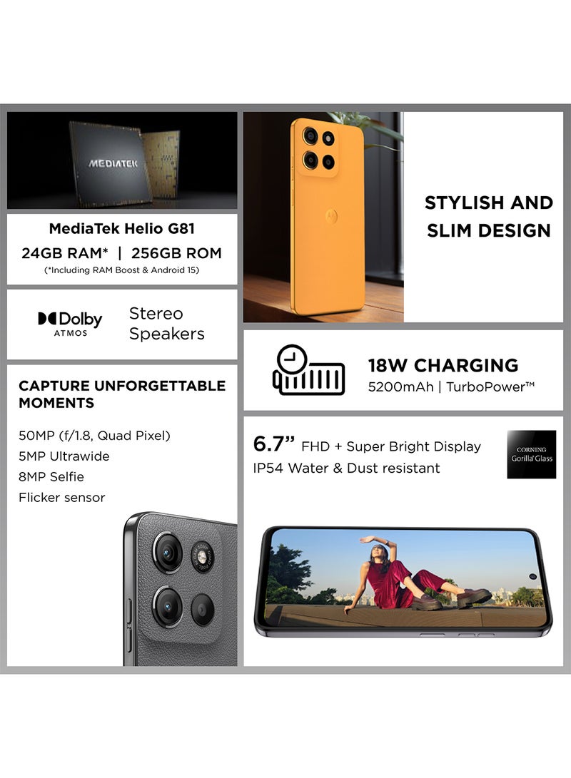 موتورولا G15 Dual SIM Gravity Grey 8GB RAM 256GB 4G + Free Motorola Buds - Middle East Version  - Image 3