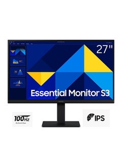 27 inch S3 S30GD Essential Monitor, IPS Display, FHD Resolution, 100Hz Refresh Rate, 5ms (GtG) Response Time, Flicker-Free Technology, 16.7m Color Support | LS27D300GAMXUE Black