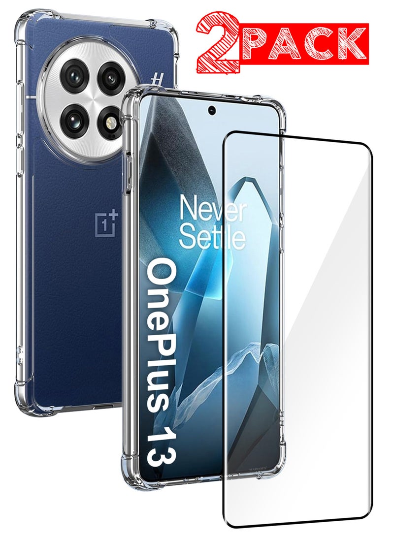 MARGOUN (for OnePlus 13) 2Packs, Gorilla TPU Case Cover, Camera and Screen Guard Bumper Design with Shockproof Screen Protector Clear - Image 1