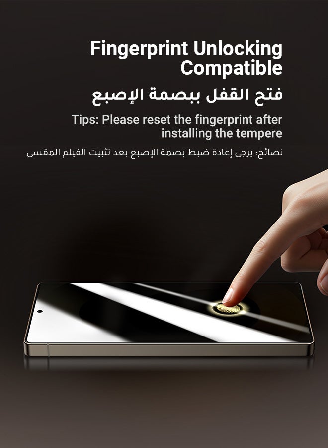 Ugreen - Samsung Galaxy S25 Ultra Privacy Screen Protector  Face ID Supported Easy Installation Anti-Spy And Privacy Protection Anti-Fingerprint And Bubble Free, Case Friendly 9H Tempered Glass - Pack of 2 - Black - Image 1