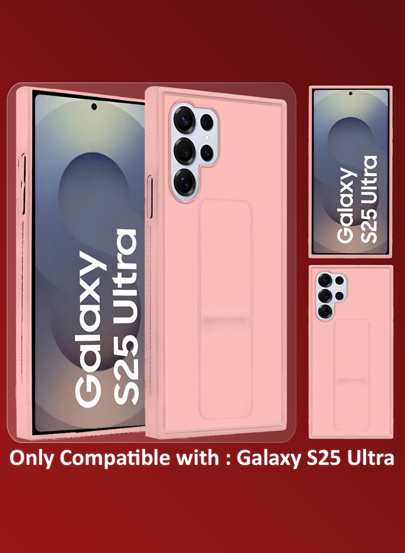 MARGOUN (for Samsung Galaxy S25 Ultra) 2Packs, Case Premium PU Leather with Stand Function, Shockproof and Anti Scratch Finger Grip Case Cover with 1 Shock Proof Screen Protector Pink-1 - Image 3