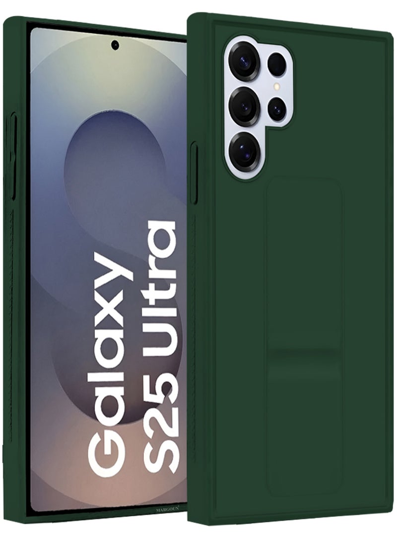 مارجون (لهاتف سامسونج جالاكسي S25 ألترا) غلاف جلد PU فاخر مع وظيفة حامل، مقاوم للصدمات ومضاد للخدوش مع قبضة للأصابع - Image 2