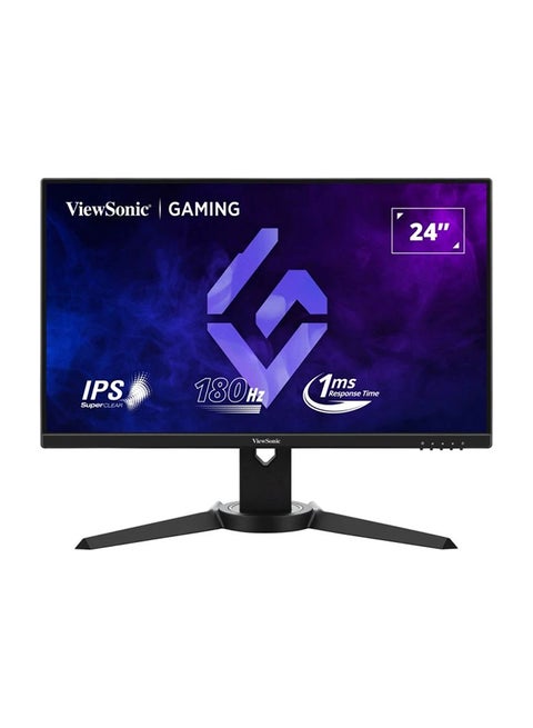 24 Inch FHD IPS Gaming Monitor with 180Hz, 1ms, Height Adjustment, AMD Free Sync, sRGB104%, HDR10, Bezel-Less, Eye Care, Wall Mount, Game Mode, HDMI, DP, VGA, XG2409 Black
