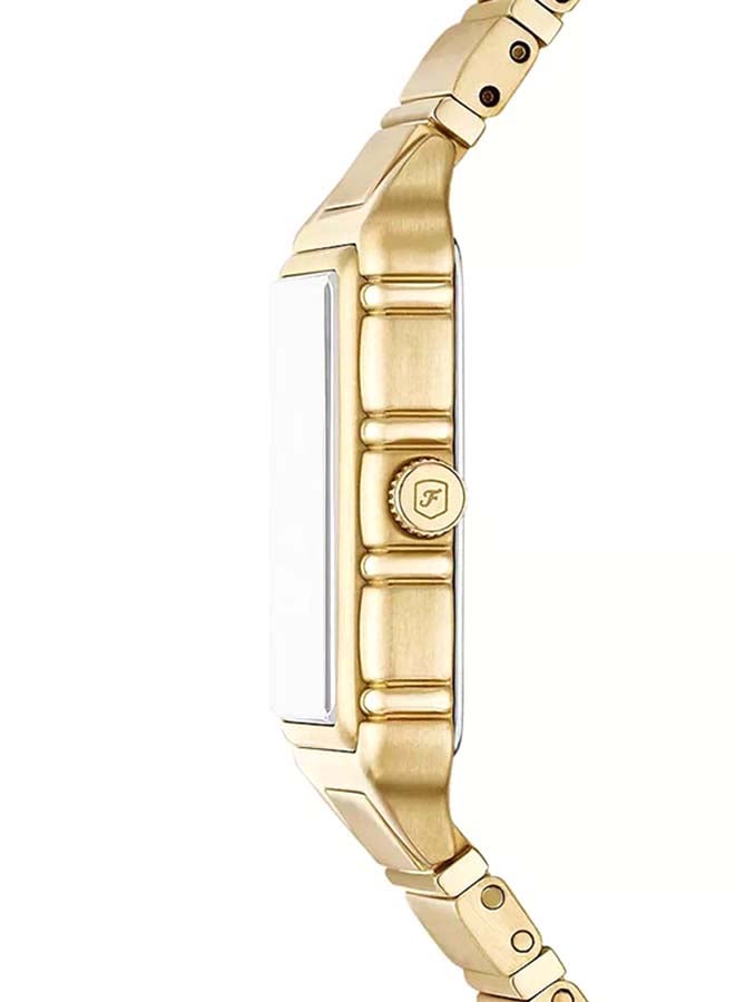 فوسيل ساعة راكيل ثلاثية العقارب بلون الذهب من الفولاذ المقاوم للصدأ ES5389 - 23 مم - Image 2