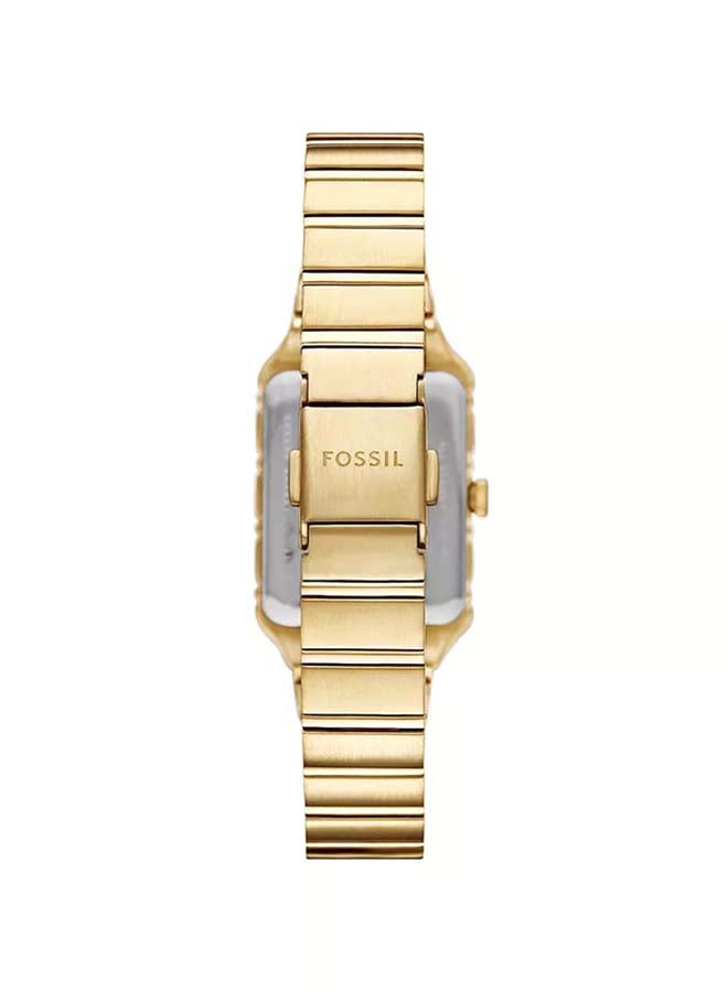 فوسيل ساعة راكيل ثلاثية العقارب بلون الذهب من الفولاذ المقاوم للصدأ ES5389 - 23 مم - Image 3