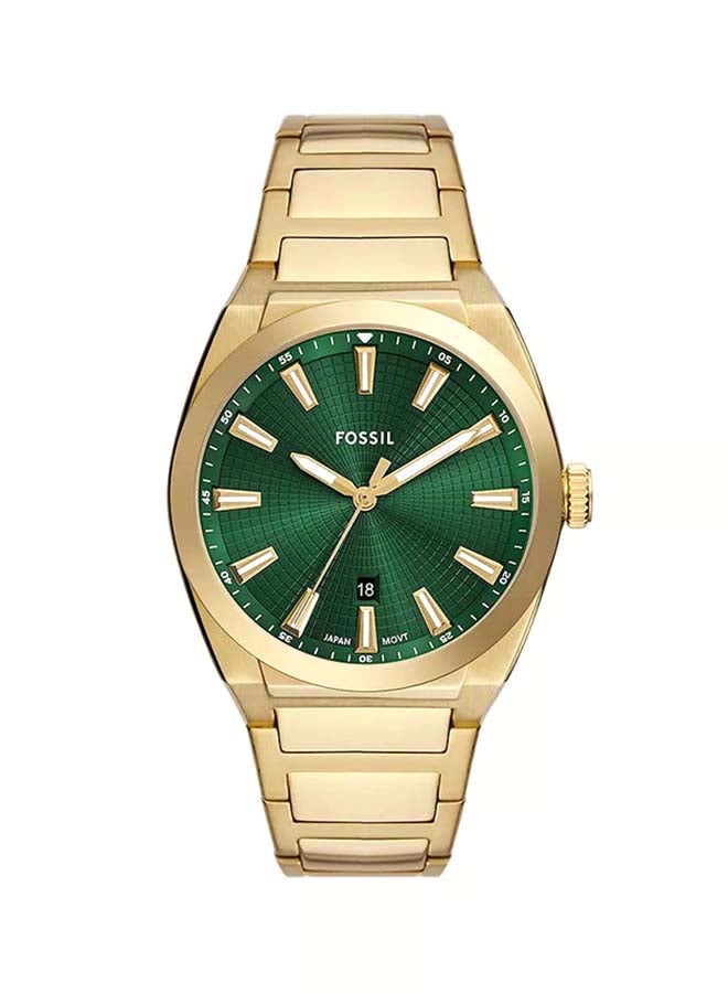FOSSIL Men's Everett Three-Hand Date Gold-Tone Stainless Steel Watch FS6090 - 42mm  - Image 1