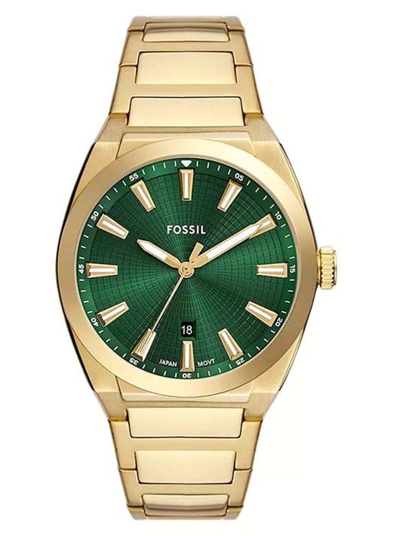 FOSSIL Men's Everett Three-Hand Date Gold-Tone Stainless Steel Watch FS6090 - 42mm - Image 1