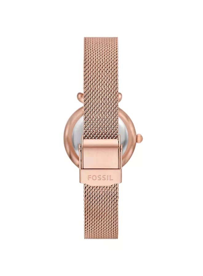 FOSSIL Women's Carlie Three-Hand Rose Gold-Tone Stainless Steel Watch and Necklace Box Set ES5314SET  - Image 3