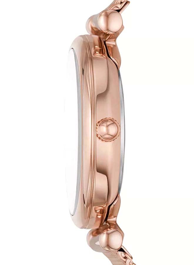 FOSSIL Women's Carlie Three-Hand Rose Gold-Tone Stainless Steel Watch and Necklace Box Set ES5314SET  - Image 2